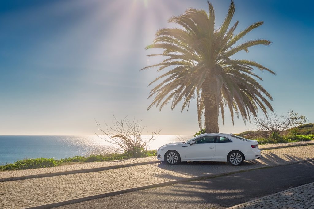 car on beach